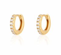 SCREAM PRETTY HUGGIE EARRINGS WITH CLEAR STONES