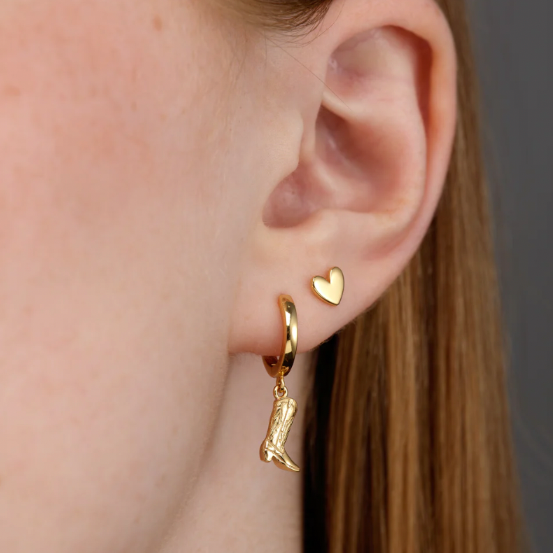 SCREAM PRETTY COWBOY BOOT CHARM HOOP EARRINGS