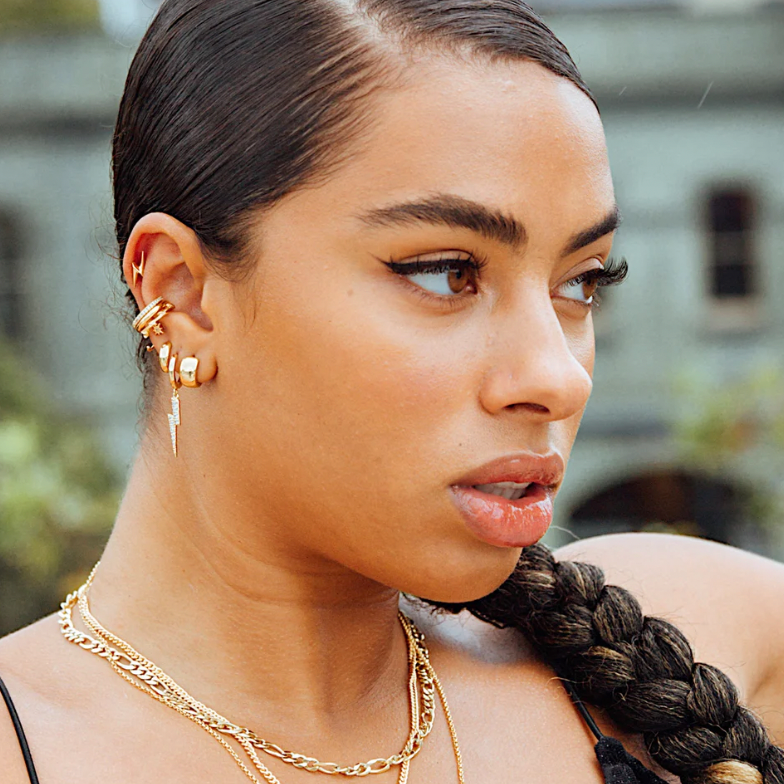 Lightning hoop earrings deals