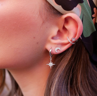 SCREAM PRETTY TEENY PAVE CRESCENT MOON STUD EARRINGS