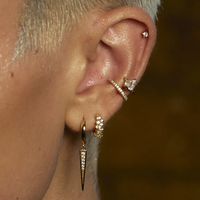 SCREAM PRETTY SPARKLING SPIKE HOOP EARRINGS