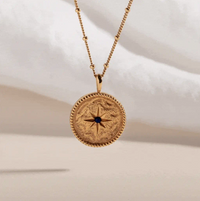 CLAIRE HILL DESIGNS "KIND" SHORTHAND COIN NECKLACE