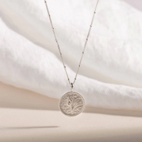 CLAIRE HILL DESIGNS "INSPIRE" SHORTHAND COIN NECKLACE