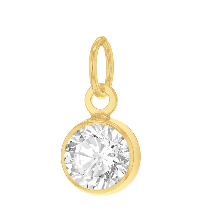 GOLD 3.5MM CZ WHITE STONE WELDING CHARM