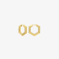 RACHEL JACKSON MINI BEVELLED HEXAGON HOOP EARRINGS