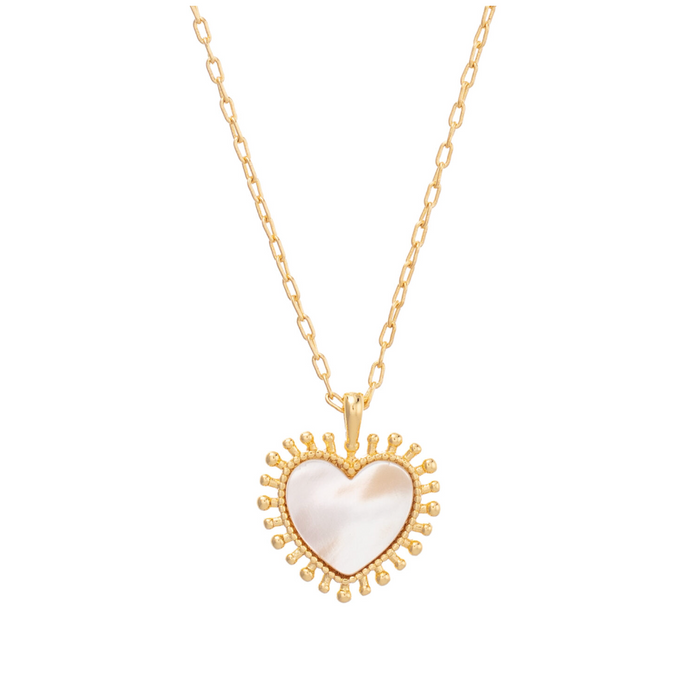TALIS CHAINS MINI HEART MOTHER OF PEARL NECKLACE