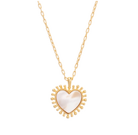 TALIS CHAINS MINI HEART MOTHER OF PEARL NECKLACE