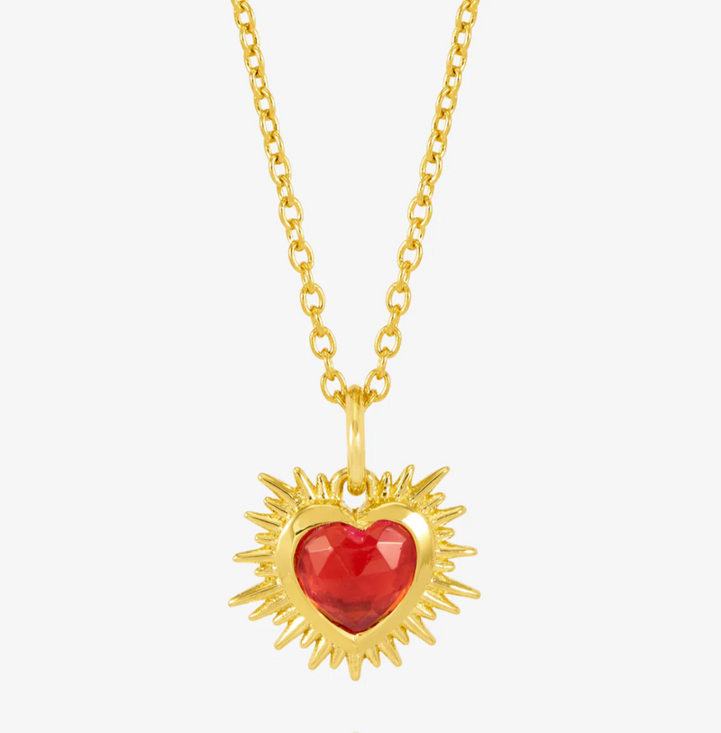 RACHEL JACKSON ELECTRIC LOVE BIRTHSTONE HEART NECKLACE