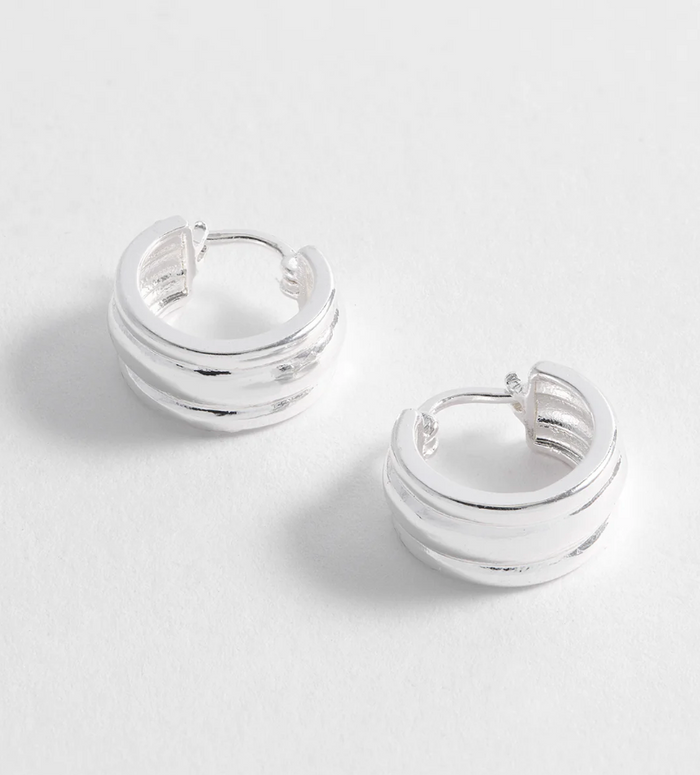 ESTELLA BARTLETT CHUNKY TEXTURED HOOP EARRINGS