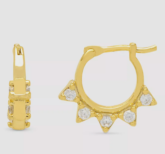 ESTELLA BARTLETT SPIKE HOOP HUGGIE EARRINGS