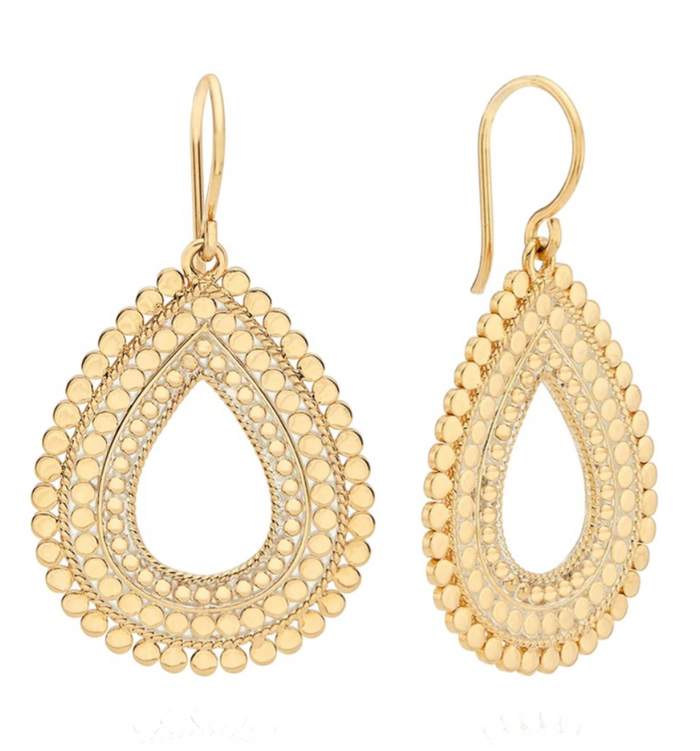 ANNA BECK LARGE SCALLOPED OPEN DROP EARRINGS