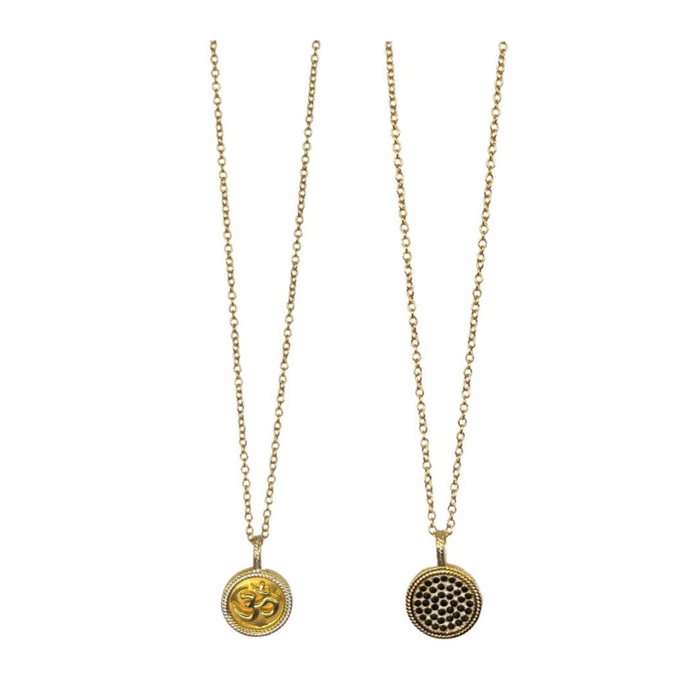 ANNA BECK DOUBLE SIDED 'OM' NECKLACE