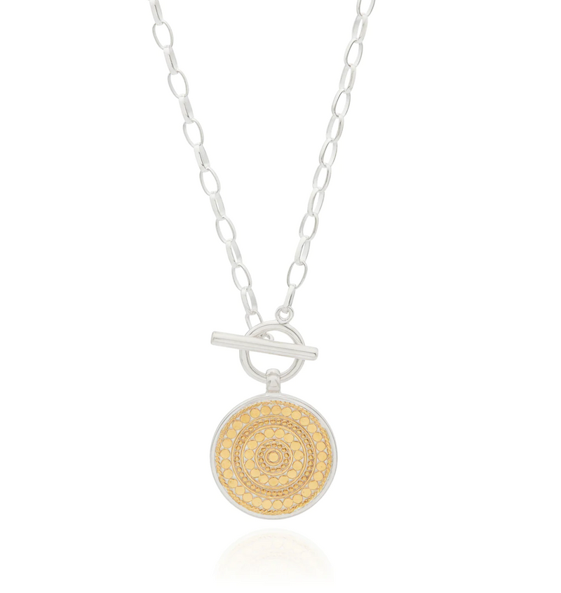 ANNA BECK CONTRAST DOTTED CIRCLE TOGGLE NECKLACE