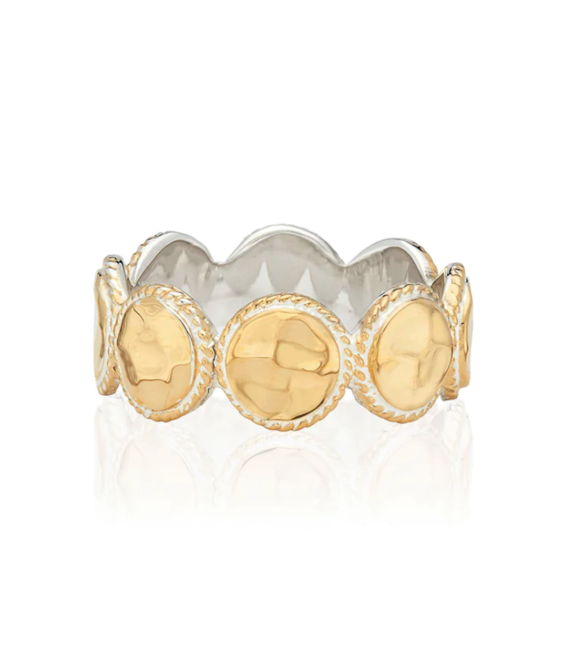 ANNA BECK HAMMERED MULTI DISC RING