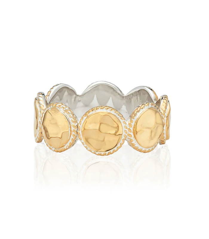 ANNA BECK HAMMERED MULTI DISC RING