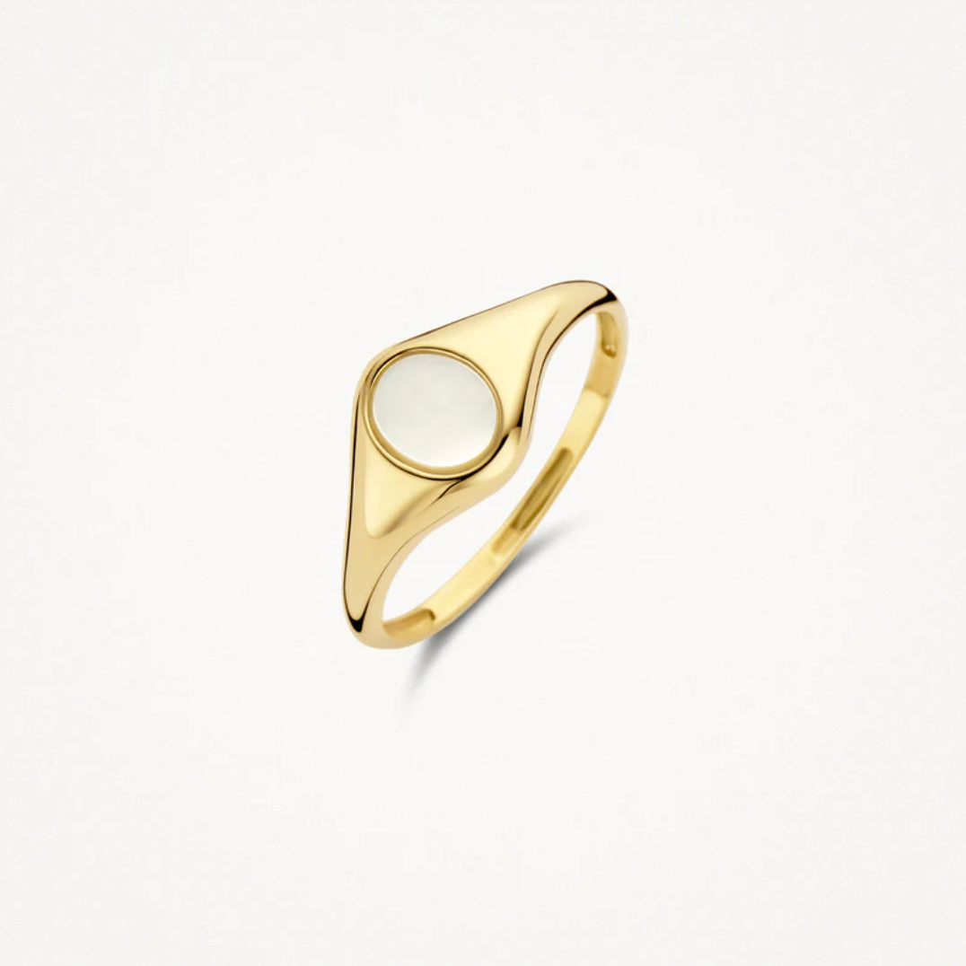BLUSH 14K YELLOW GOLD & MOTHER OF PEARL SIGNET RING