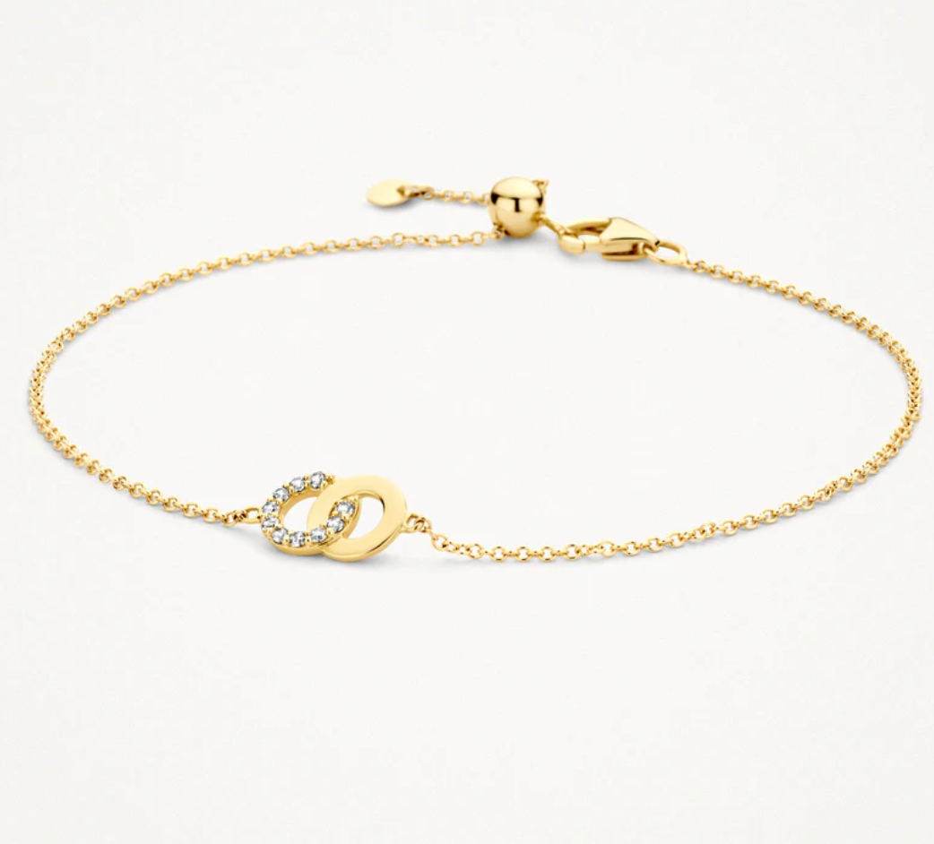 BLUSH 14K YELLOW GOLD INTERLOCKING RINGS BRACELET