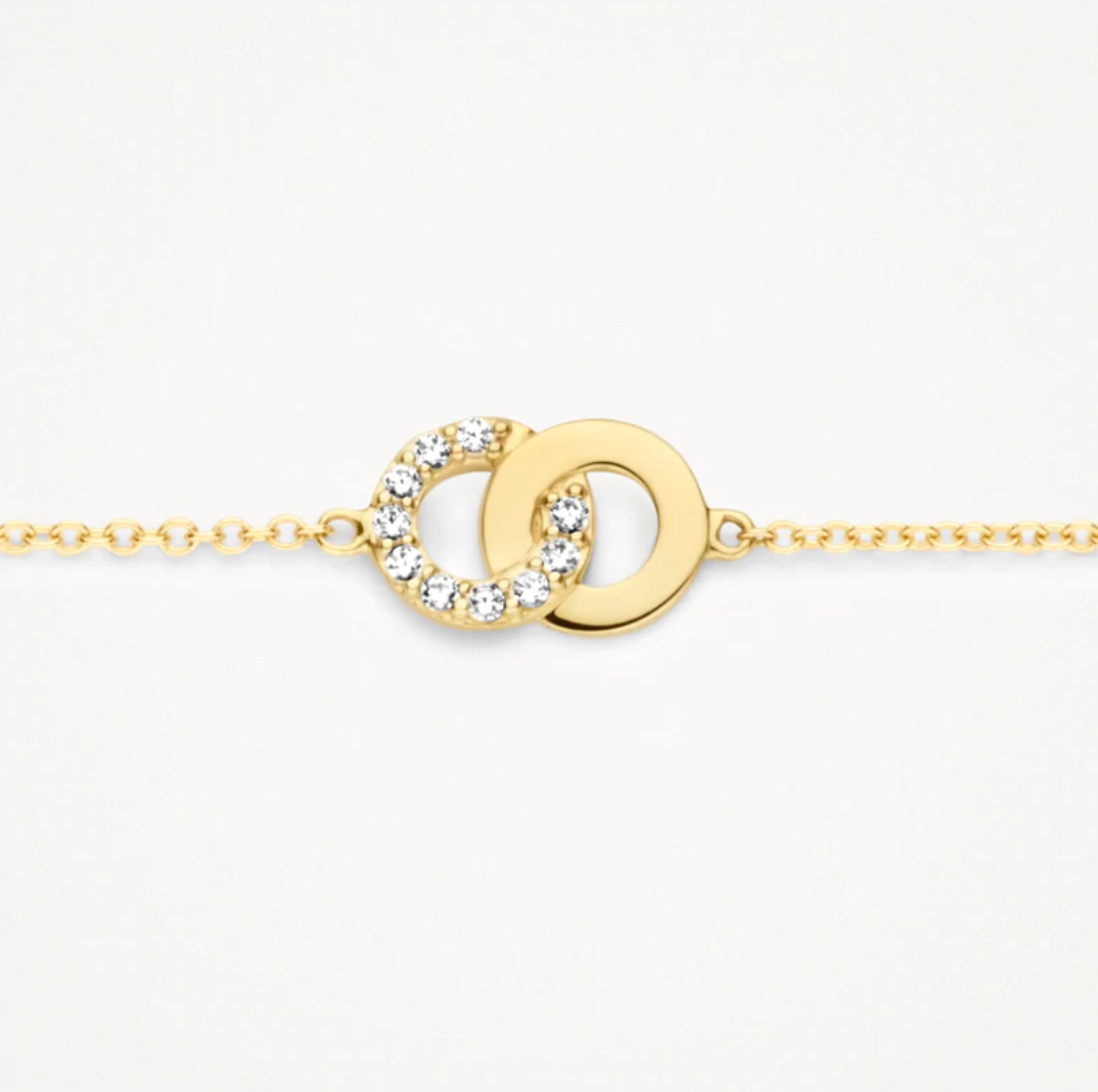 BLUSH 14K YELLOW GOLD INTERLOCKING RINGS BRACELET