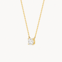 BLUSH 14K YELLOW GOLD & 5MM ZIRCONIA NECKLACE