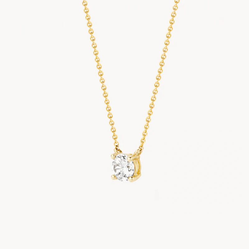 BLUSH 14K YELLOW GOLD & 5MM ZIRCONIA NECKLACE