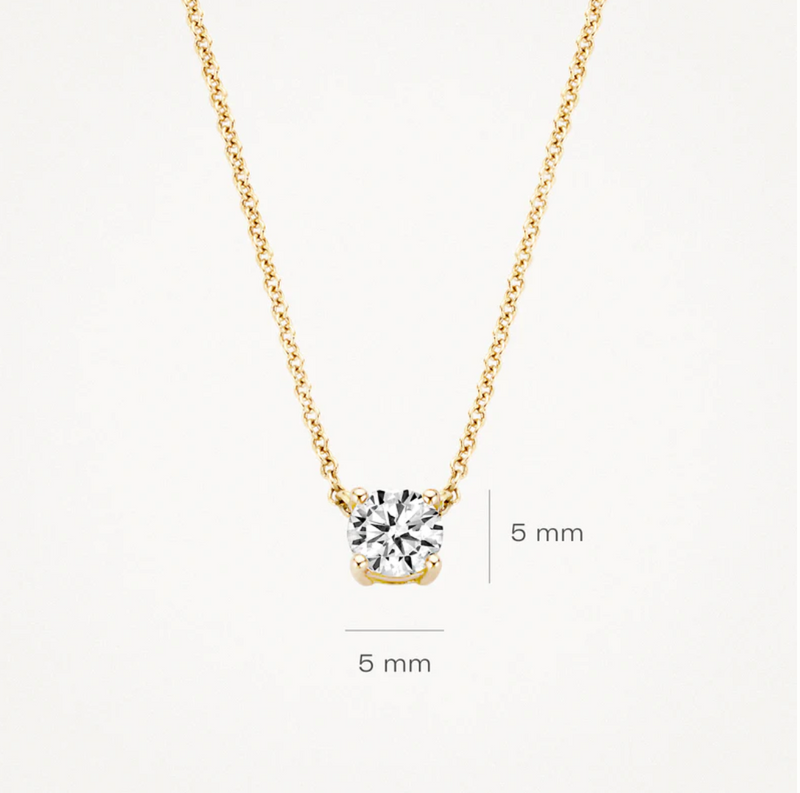 BLUSH 14K YELLOW GOLD & 5MM ZIRCONIA NECKLACE