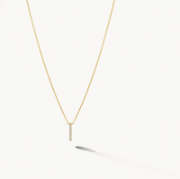 BLUSH 14K YELLOW GOLD RECTANGLE PAVE NECKLACE