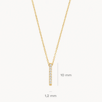 BLUSH 14K YELLOW GOLD RECTANGLE PAVE NECKLACE