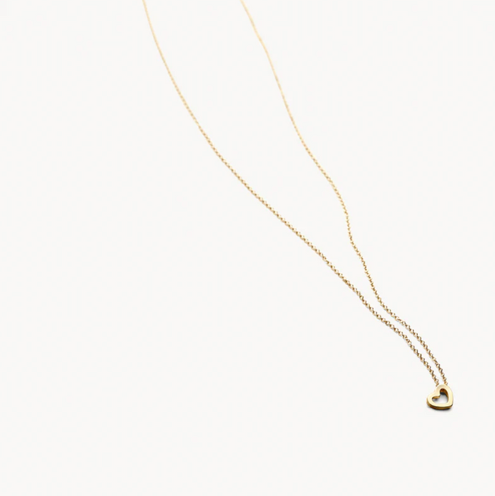 BLUSH 14K YELLOW GOLD HEART OUTLINE NECKLACE