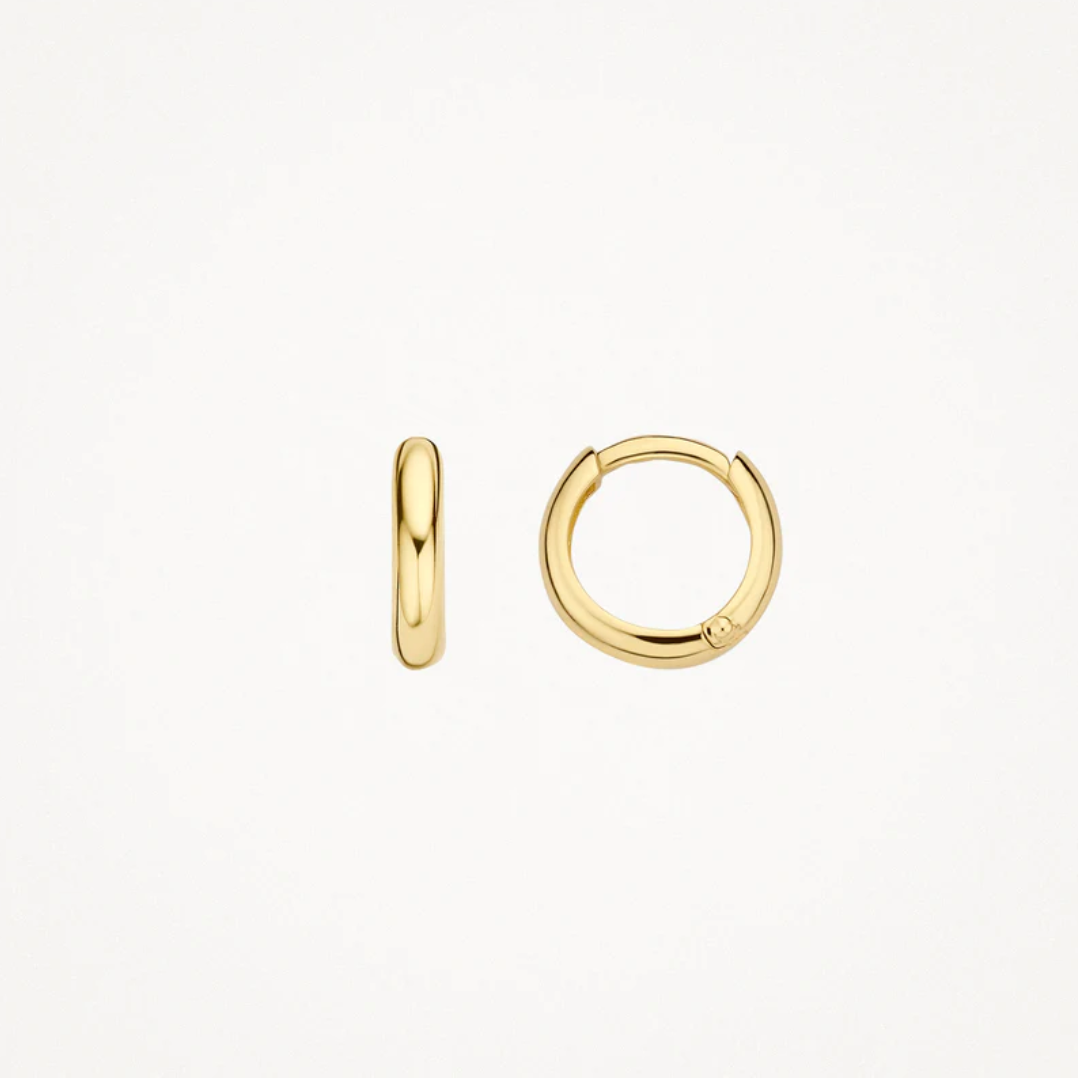 BLUSH 14K YELLOW GOLD CLICKER 9.6MM HOOP EARRINGS