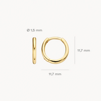 BLUSH 14K YELLOW GOLD CLICKER 11.3MM HOOP EARRINGS