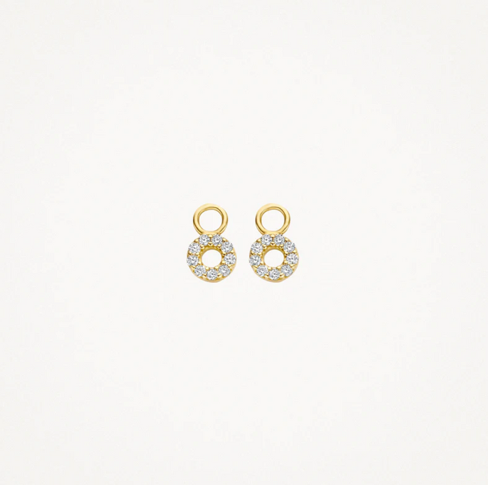 BLUSH 14K YELLOW GOLD & ZIRCONIA CIRCLE EARRING CHARMS