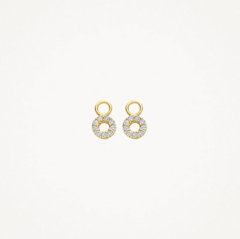 BLUSH 14K YELLOW GOLD & ZIRCONIA CIRCLE EARRING CHARMS