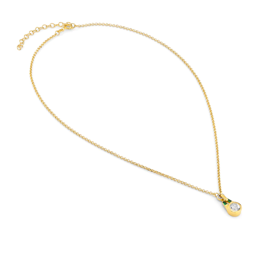 V BY LAURA VANN GREEN OLIVE NECKLACE