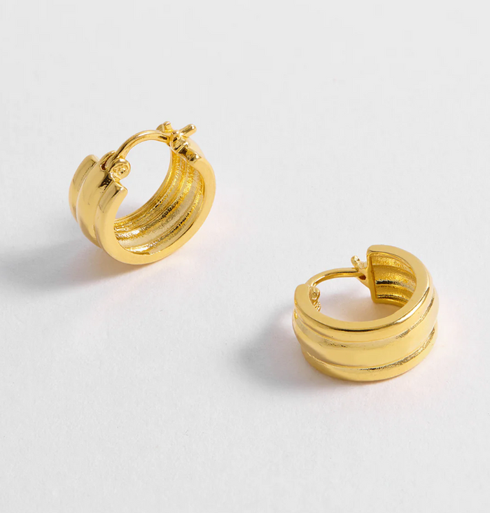 ESTELLA BARTLETT CHUNKY TEXTURED HOOP EARRINGS