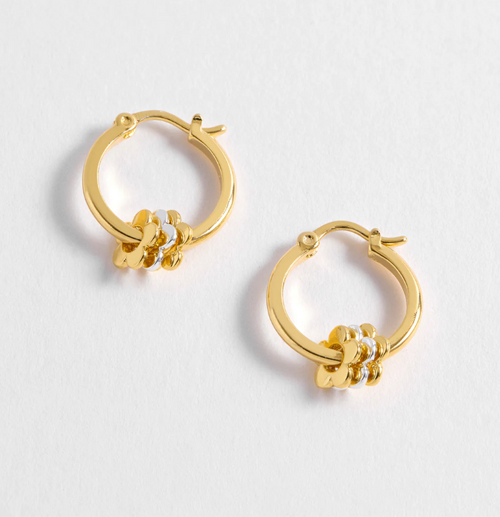 ESTELLA BARTLETT MULTI FLOWER HOOP EARRINGS