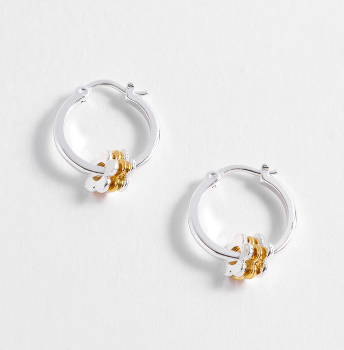 ESTELLA BARTLETT MULTI FLOWER HOOP EARRINGS