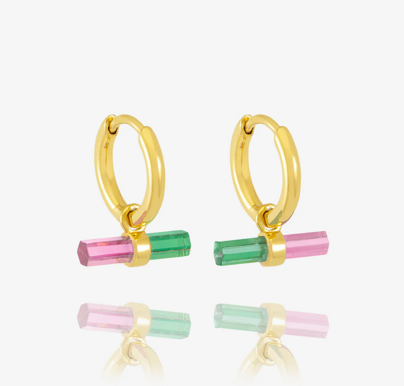 RACHEL JACKSON WATERMELON T BAR HUGGIE EARRINGS