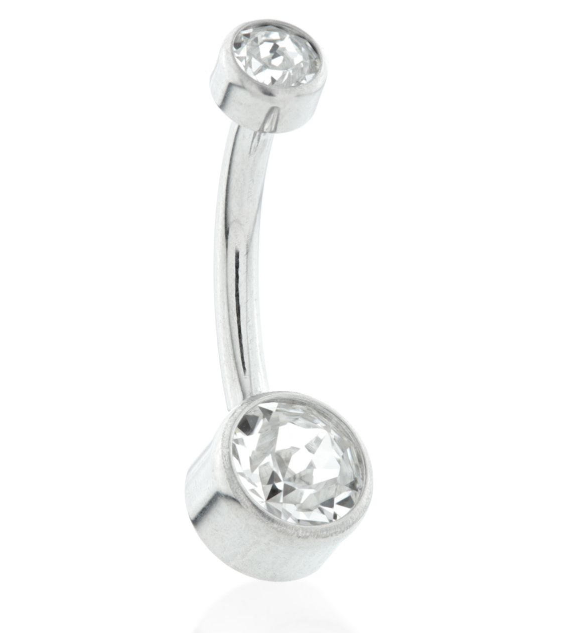 JEWELLED DISK NAVEL BAR TITANIUM