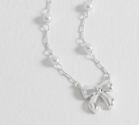 ESTELLA BARTLETT PEARL AND BOW NECKLACE
