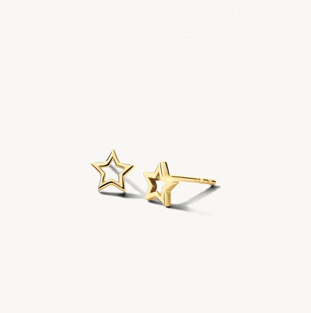BLUSH 14K YELLOW GOLD OPEN STAR STUD EARRINGS
