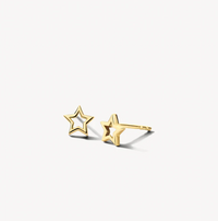 BLUSH 14K YELLOW GOLD OPEN STAR STUD EARRINGS
