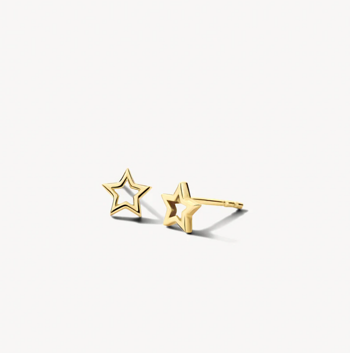 BLUSH 14K YELLOW GOLD OPEN STAR STUD EARRINGS