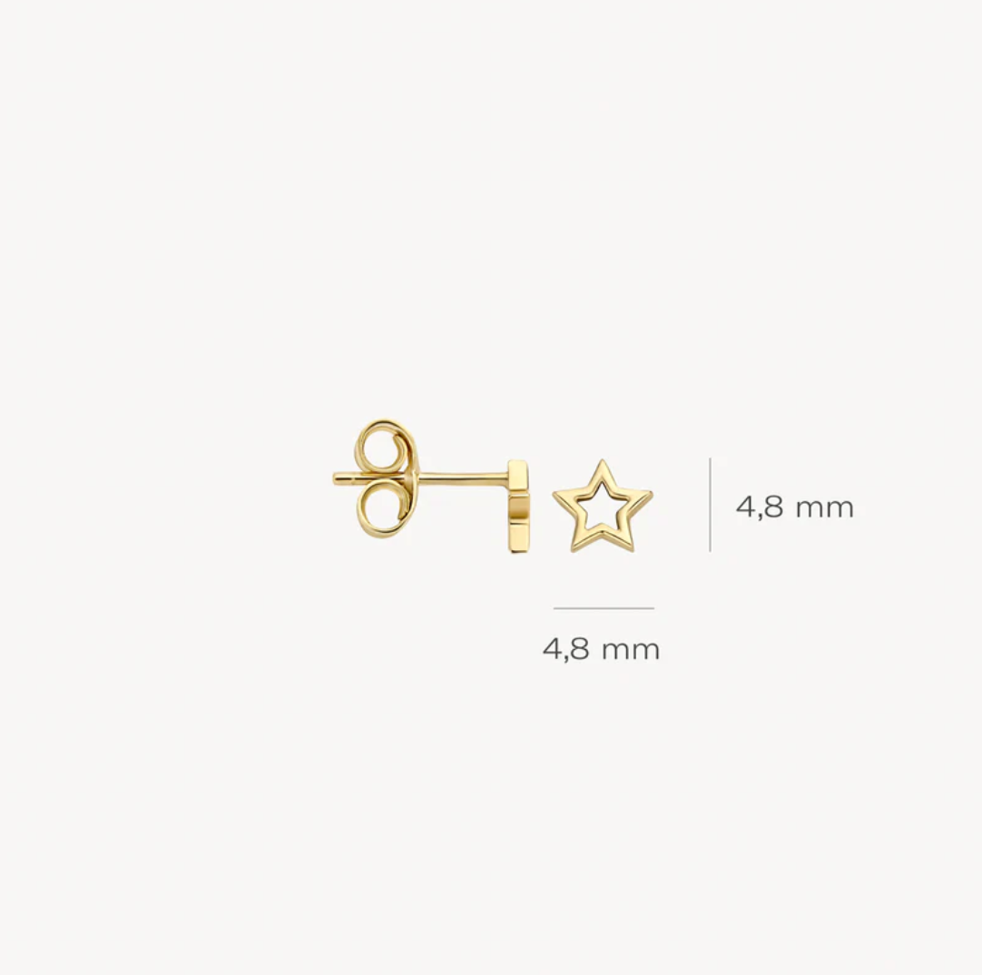 BLUSH 14K YELLOW GOLD OPEN STAR STUD EARRINGS