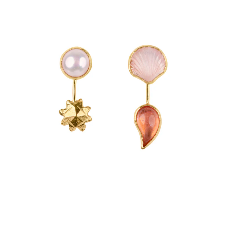 GRAINNE MORTON PINK DETACHABLE DROP EARRINGS