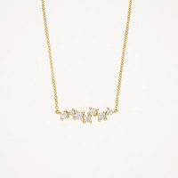 BLUSH 14K GOLD AND ZIRCONIA CLUSTER NECKLACE