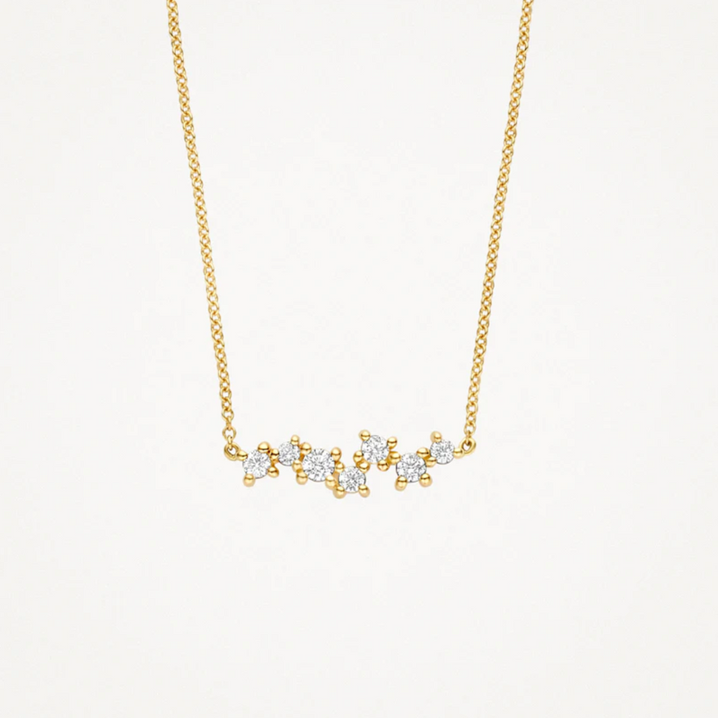 BLUSH 14K GOLD AND ZIRCONIA CLUSTER NECKLACE