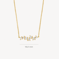 BLUSH 14K GOLD AND ZIRCONIA CLUSTER NECKLACE