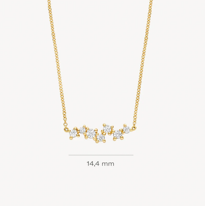 BLUSH 14K GOLD AND ZIRCONIA CLUSTER NECKLACE