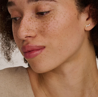 BLUSH 14K YELLOW GOLD AND ZIRCONIA CLUSTER EARRINGS