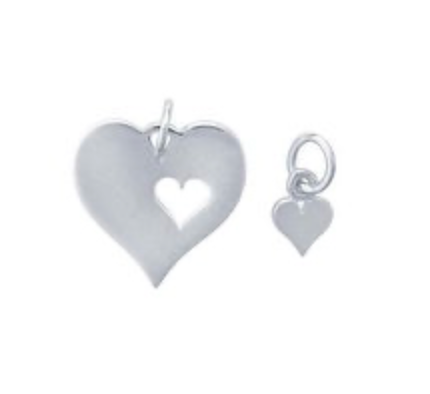 STERLING SILVER MOTHER & DAUGHTER HEART WELDING CHARM